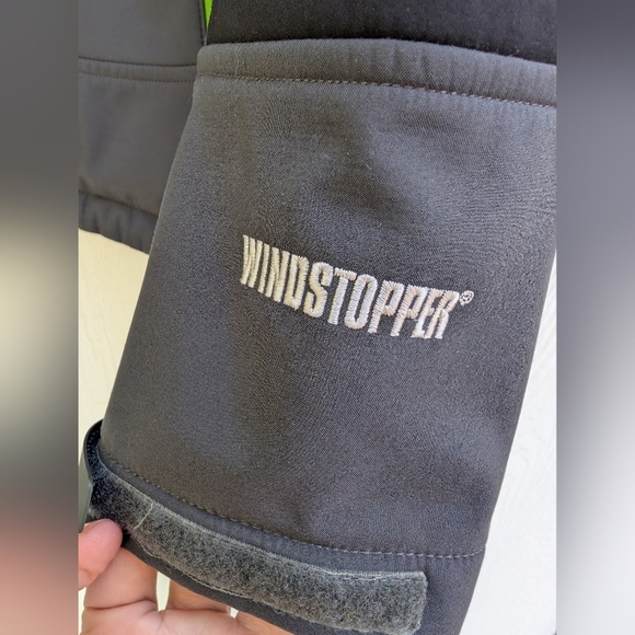 The North Face Gray Green Windstopper Soft Shell Full Zip Jacket Coat Mens Large - Picture 3 of 5